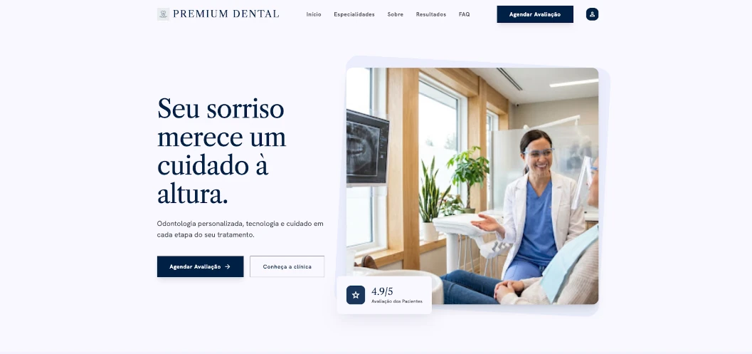 Landing page da Odonto Prime, clínica odontológica